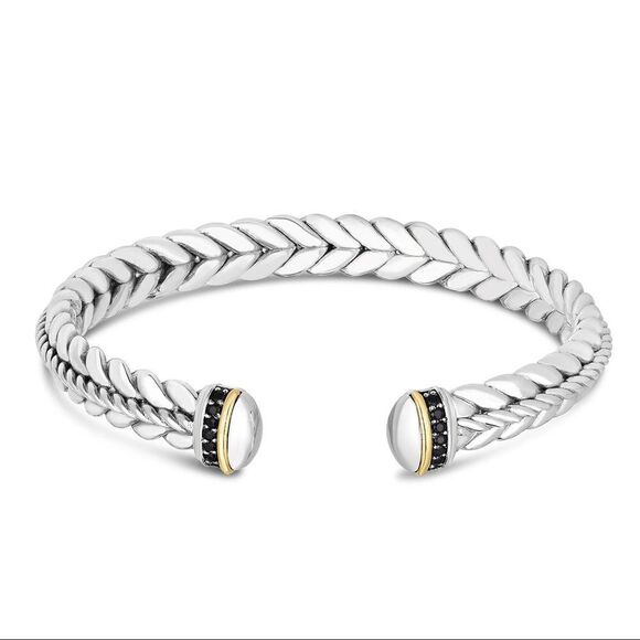 MEN'S CUFF WITH 18K GOLD & BLACK SPINEL